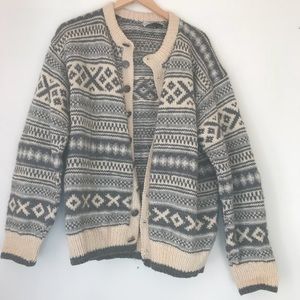 Norwegian wool cardigan sweater